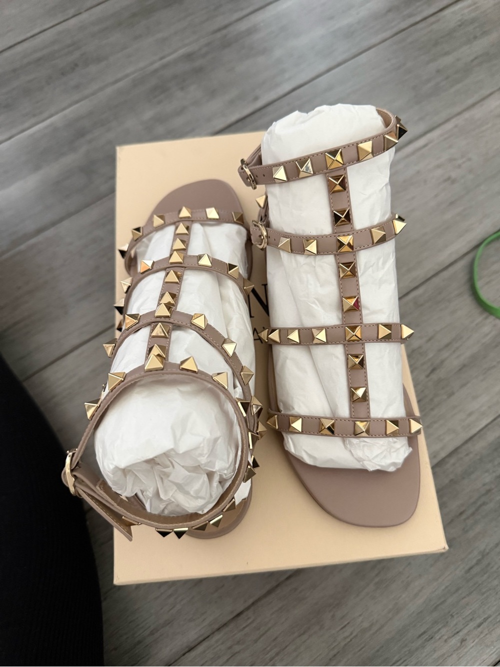 Valentino Garavani beige Leather Gladiator Sandals - Brand New - Never Worn